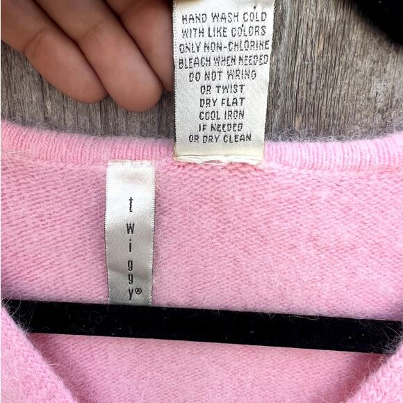 Twiggy | Vintage Y2K V-Notch Angora Blend Pullover Sweater Bubblegum Pink Sz XL - Picture 4 of 7